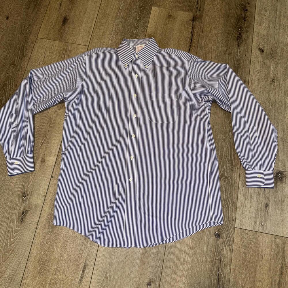Men’s Brooks Brothers Button Up Dress Shirt Size Xl Stripe
